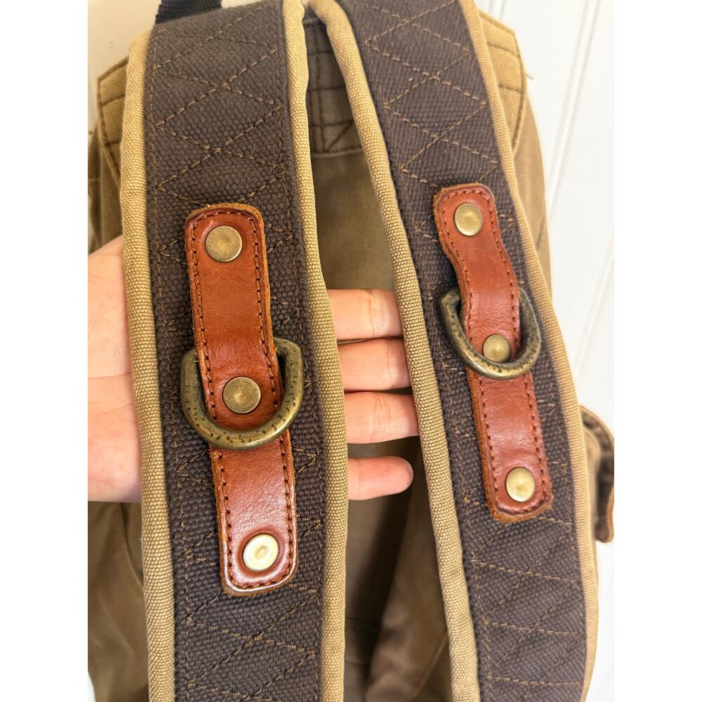 Vintage Will Leather Goods Eugene OR  Lennon backpack brown canvas - Picture 4 of 10